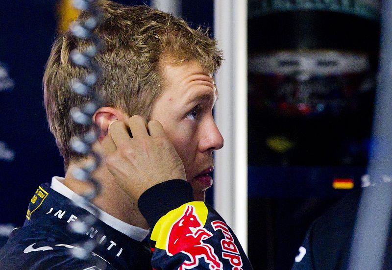 El piloto alemán de Fórmula Uno Sebastian Vettel, de Red Bull, en el Gran Premio de Singapur.