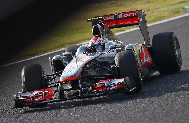 Jenson Button, ganador del GP de Japón, en un momento de la carrera