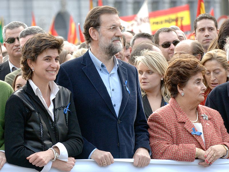 Rajoy en una manifestación contra ETA en 2007
