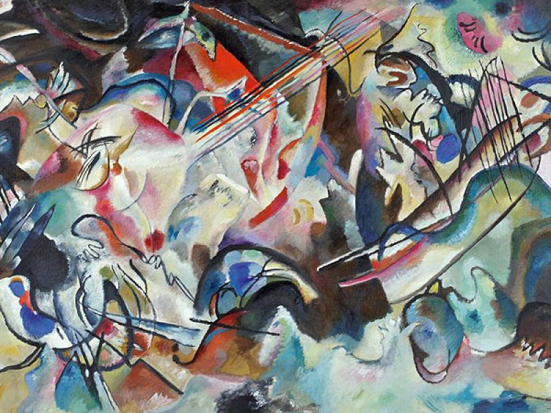 'Composición VI'.Wassily Kandinsky. Óleo sobre lienzo, 194 x 300 cm (1913). San Petersburgo, State Hermitage Museum. © Wassily Kandinsky. VEGAP.