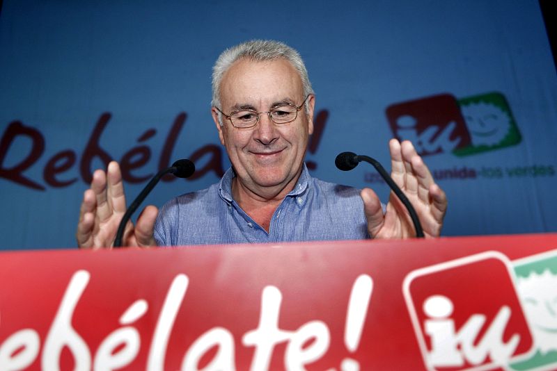 El candidato de Izquierda Unida a la Presidencia del Gobierno, Cayo Lara, inicia su campaña electoral en Madrid