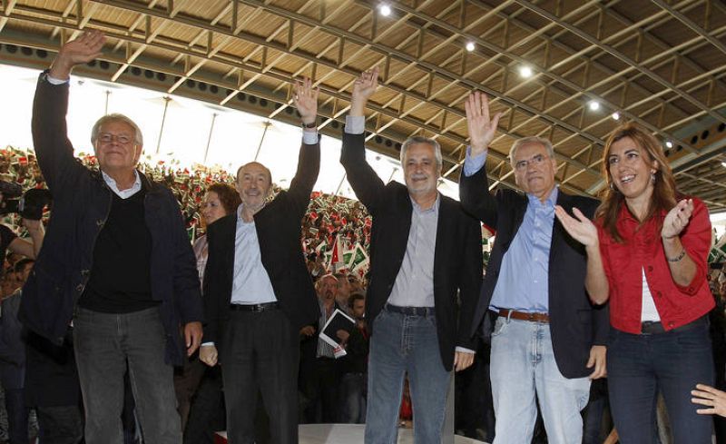 El la primera vez en al menos 15 años, que Felipe González y Alfonso Guerra coincidían en un mitin