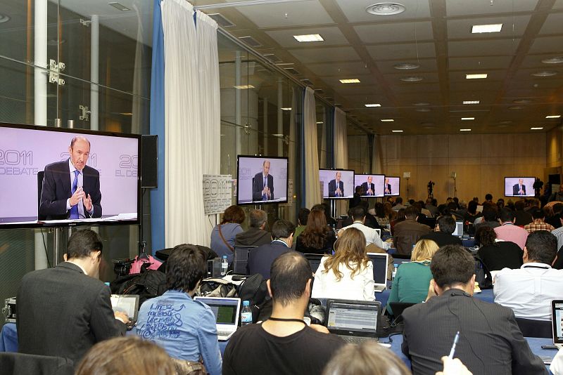 Sala de prensa del Palacio de Congresos del Campo de las Naciones en Madrid. Al menos 650 periodistas de todo el mundo estaban acreditados a este evento.