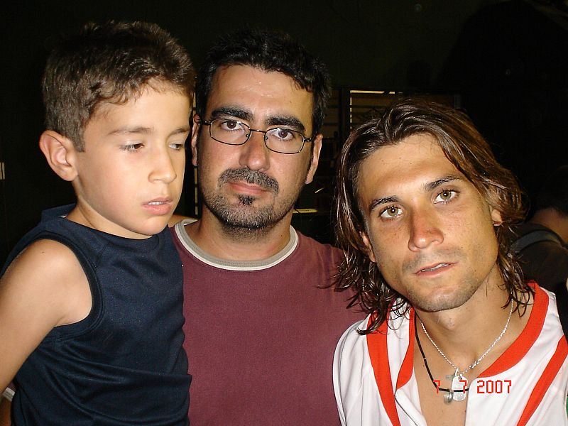Mi hijo y yo, con todo un Campeón como es David Ferrer