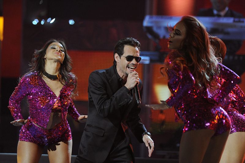 El cantante Marc Anthony, en plena actuación