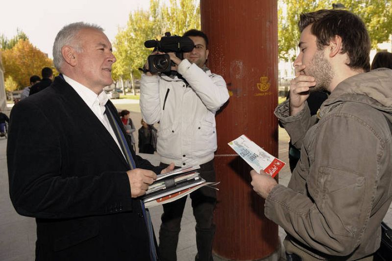 Cayo Lara, en la Facultad de Filosofía y Letras de Valladolid