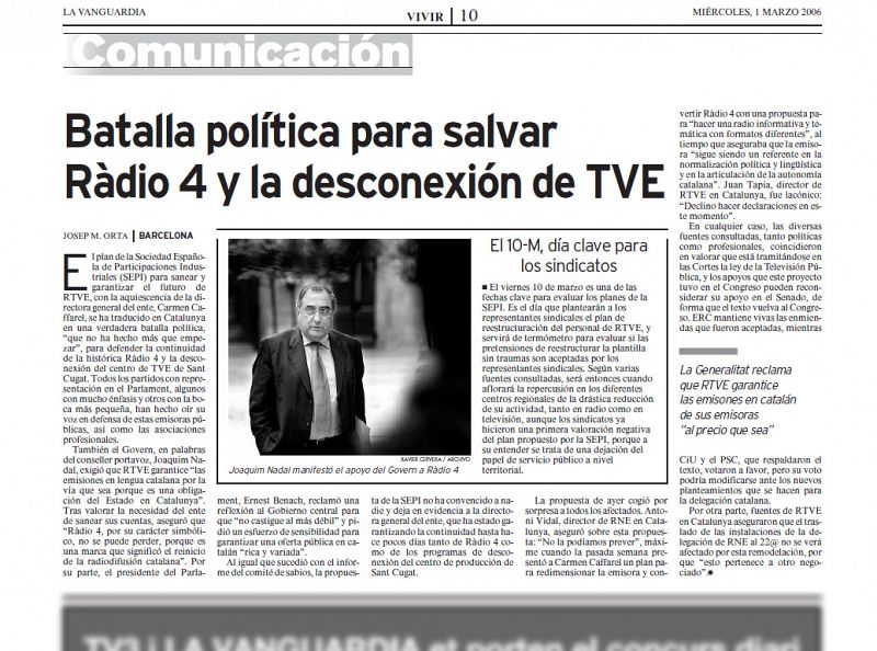 La Vanguardia 01/03/06