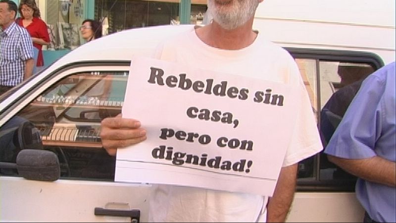 Pancarta de un indignado durante una manifestación