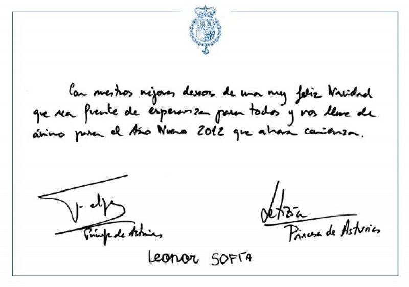 Los príncipes escriben a mano sus mejores deseos para estas fiestas