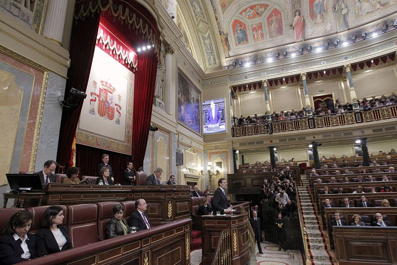 El líder del PP, Mariano Rajoy, al inicio de su discurso en la sesión de su investidura como presidente del Gobierno.