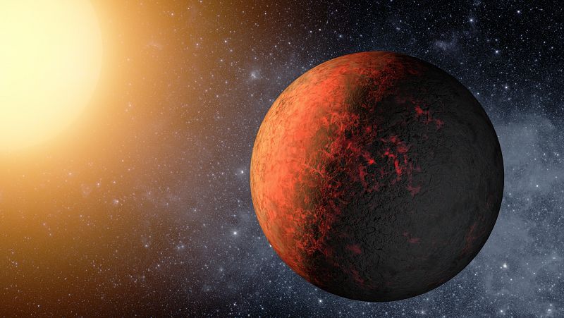 Reconstrucción artística de Kepler-20e. Es el planeta más pequeño encontrado en la órbita de una estrella similar al Sol.