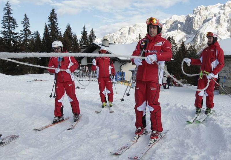 Fernando Alonso en la nieve