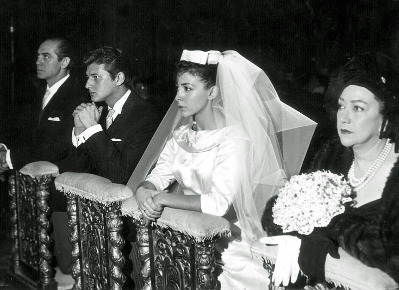 Carlos Larrañaga y María Luisa Merlo, el día de su boda.