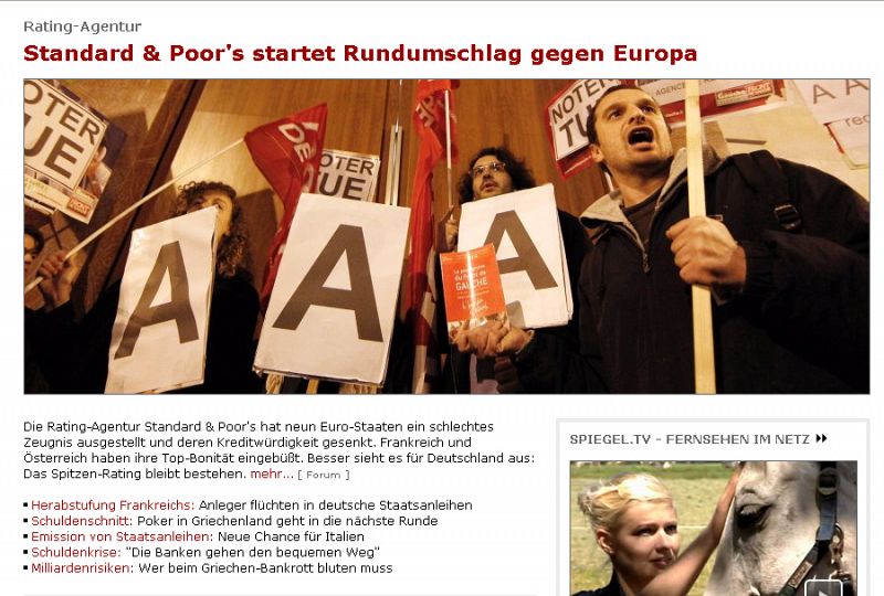 Standard & Poor's lanza un ataque radical contra Europa