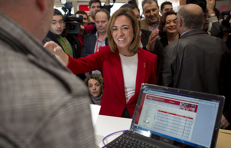 LA CANDIDATA CARME CHACÓN LLEGA AL 38 CONGRESO DEL PSOE