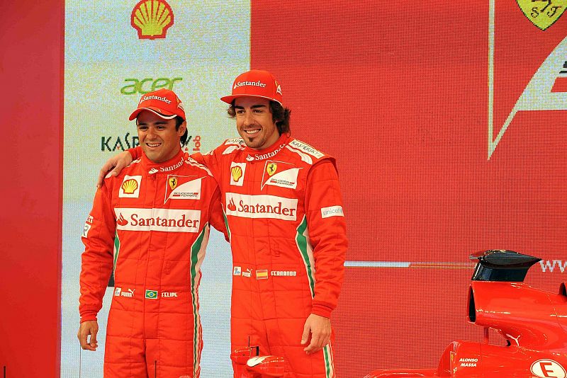 Felipe Massa y Fernando Alonso pilotos de Ferrari