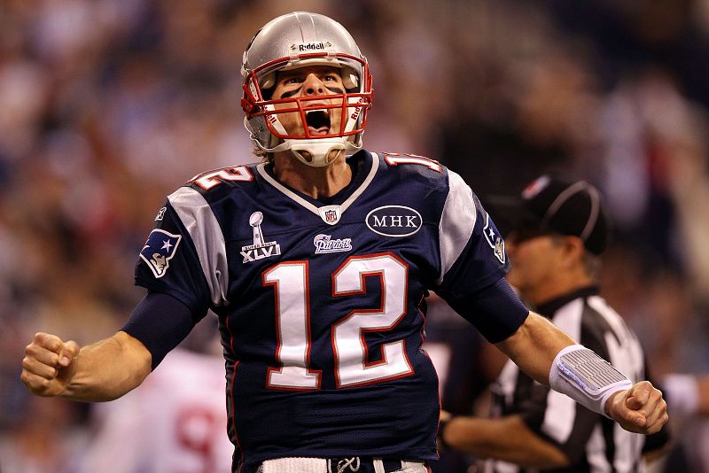 Tom Brady celebra el segundo ensayo de los Patriots