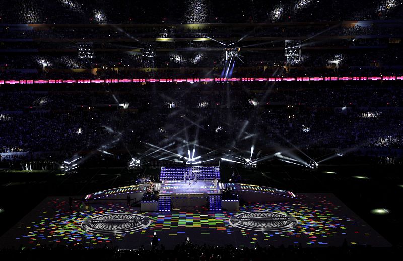El escenario de la actuación del intermedio de la Super Bowl