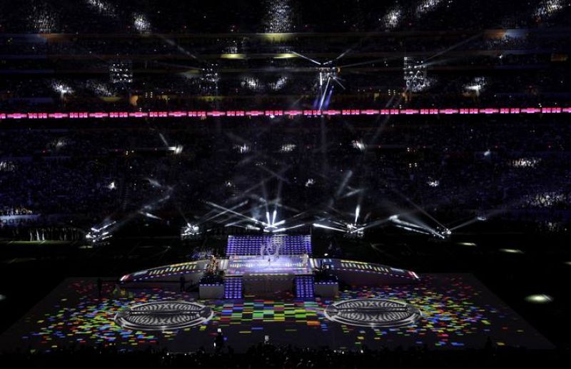 El escenario de la actuación del intermedio de la Super Bowl