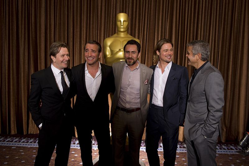 he five best actor nominees pose together as they attend the Oscar nominees luncheon in Beverly Hills