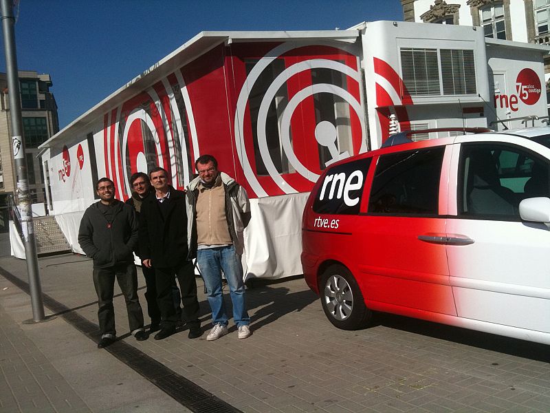 Trabajadores de RNE en Pontevedra.