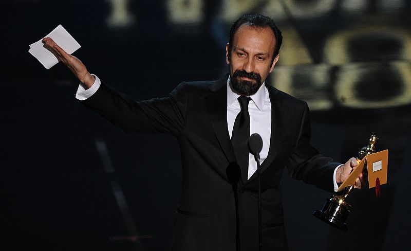 Asghar Farhadi en la gala de los Oscars 2012