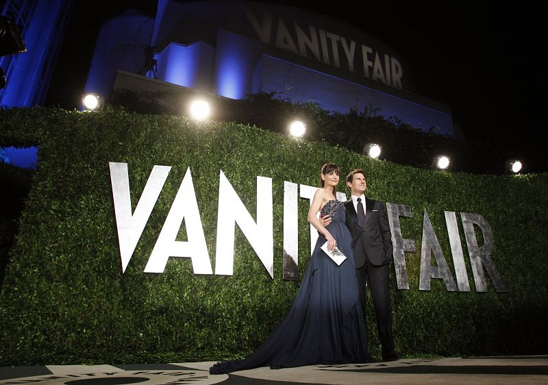 Tom Cruise y su esposa, Katie Holmes en la Fieta Vanity Fair Oscar