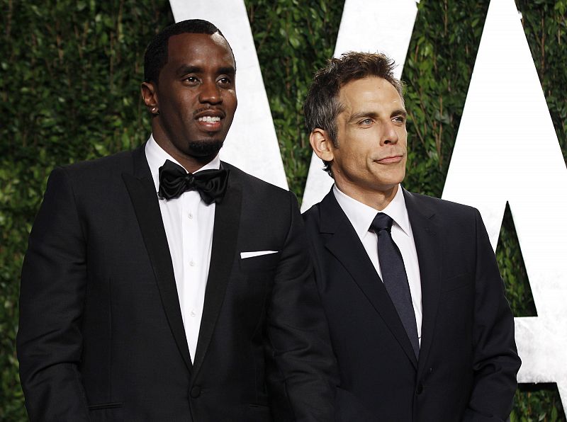 Ben Stiller y el rapero  Sean Combs en la fiesta Vanity Fair Oscar