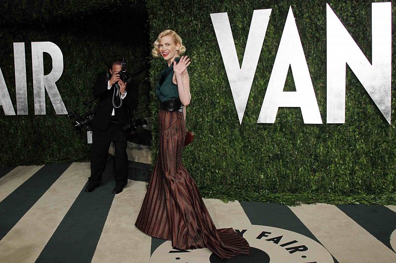 La actriz January Jones en la Fiesta Vanity Fair OscaR  2012