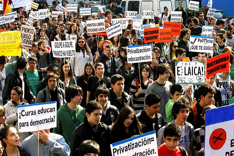 Protesta contra los recortes en educación