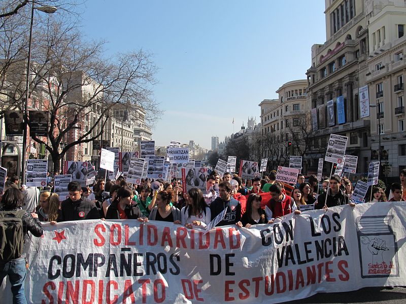 Protesta contra los recortes en educación