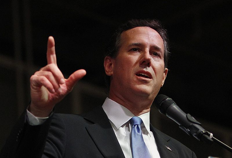 Rick Santorum en Steubenville durante uno de sus disctursos este 'supermartes'