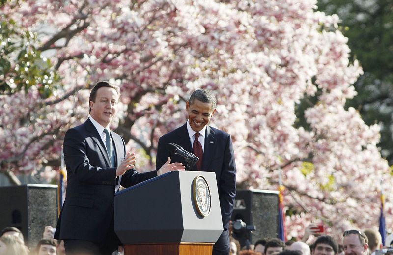 Cameron, durante el discurso que ha pronunciado en la Casa Blanca.