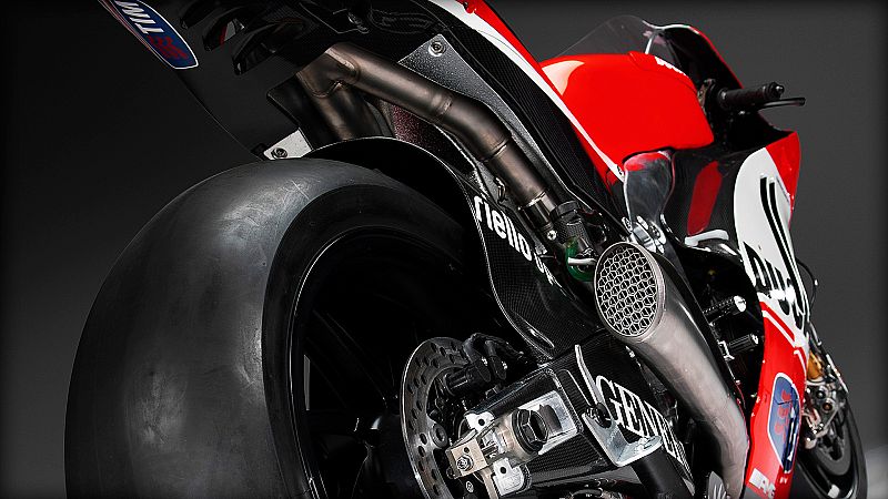 Vista trasera de la Desmosedici GP12.