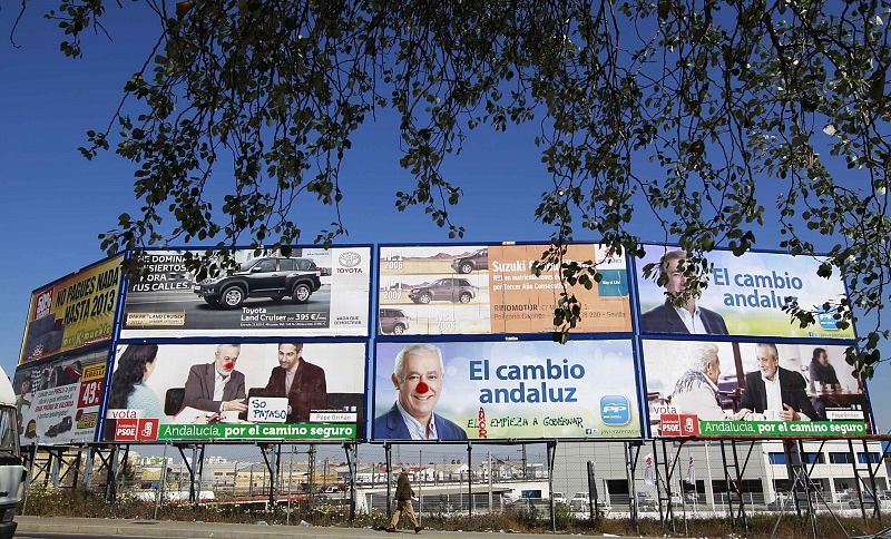 Vallas publicitarias de las elecciones en Andalucía