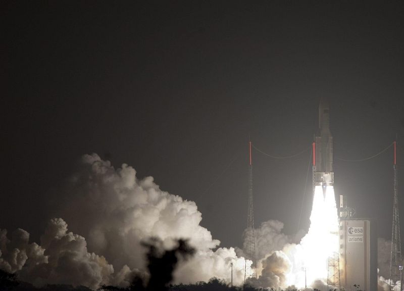 Imagen del despegue del carguero europeo ATV