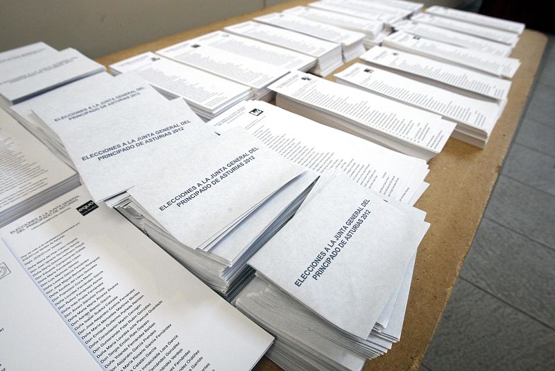 Papeletas en un colegio de Gijón