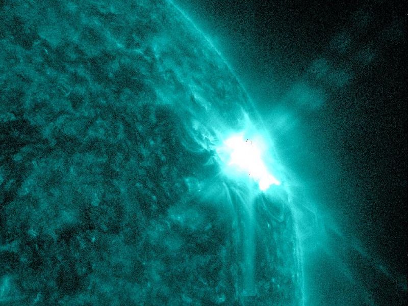 Una de las llamaradas solares de clase M, la segunda más alta, captada por la NASA durante el mes de marzo de 2012