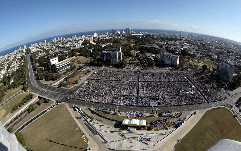 Vista aérea homilia de Benedicto XVI