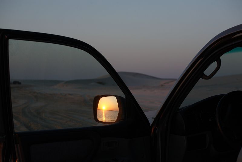 Atardecer en las dunas del desierto