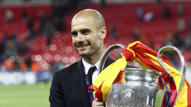 Guardiola con la Champions ganada en Wembley