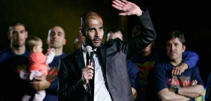 Guardiola habla tras ganar la liga 09/10