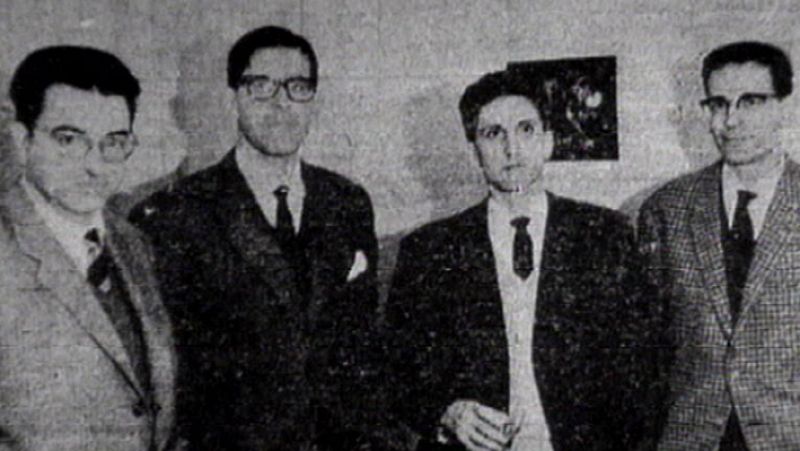 El grupo fundador de ETA en los años 50. En la imagen, entre otros: Txikierdi y Julen Madariaga