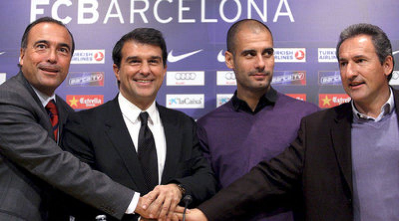 En enero de 2010 Guardiola renovó con el Barça