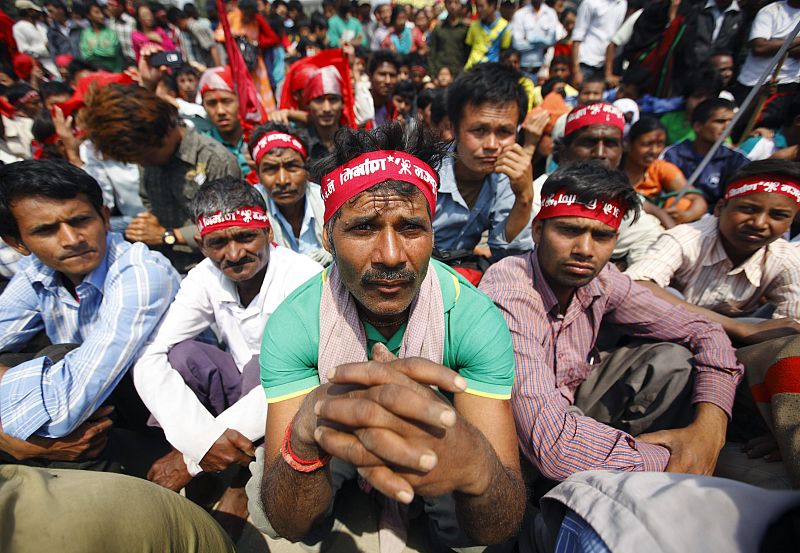 Militantes maoistas celebran el Día del Trabajo en Katmandú, capital de Nepal