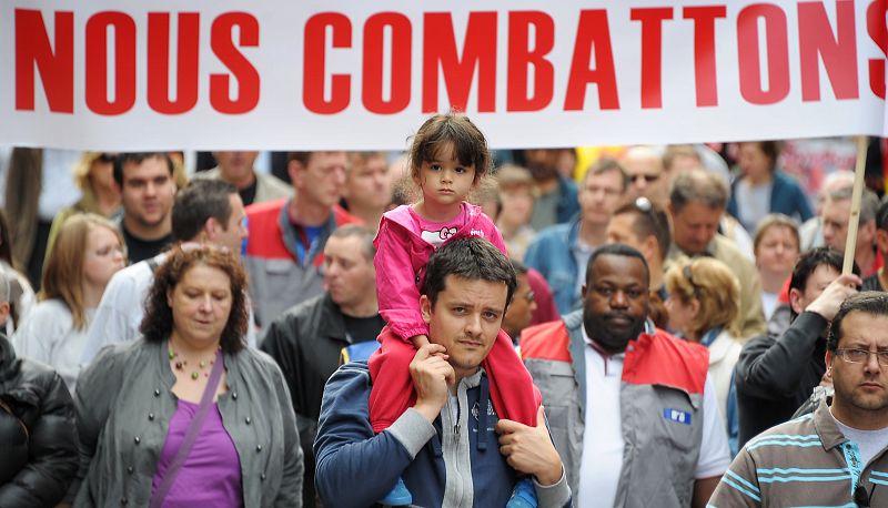 Cartel de la manifestación en Estrasburgo (Francia): "Nosotros luchamos"