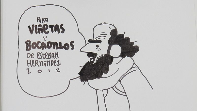 Dedicatoria de Esteban Hernández, ganador del premio al mejor fanzine por 'Usted'