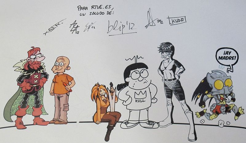 Dedicatoria de los autoeditores, un grupo de jóvenes dibujantes que se autopublica sus propios cómics