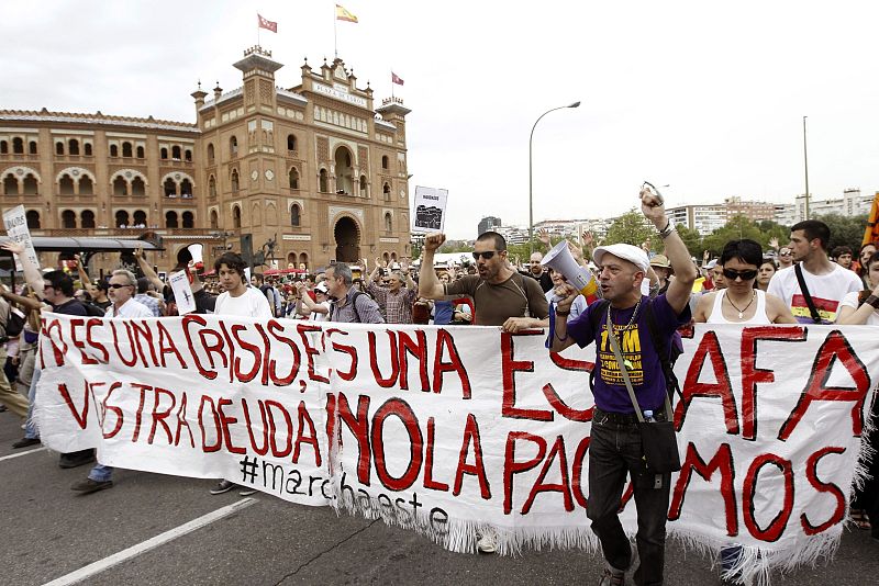 Los indignados a su paso por Las Ventas