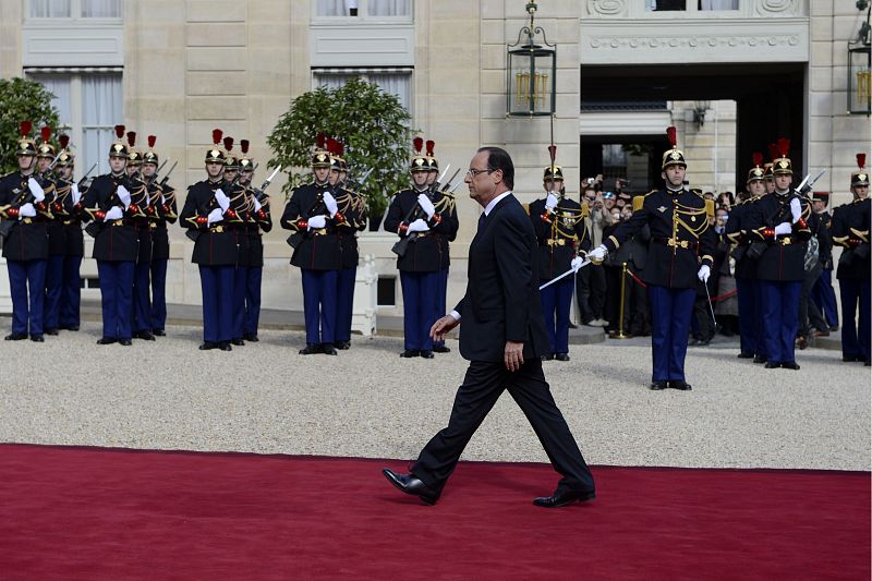 Francois Hollande, a su llegada al Palacio del Elíseo